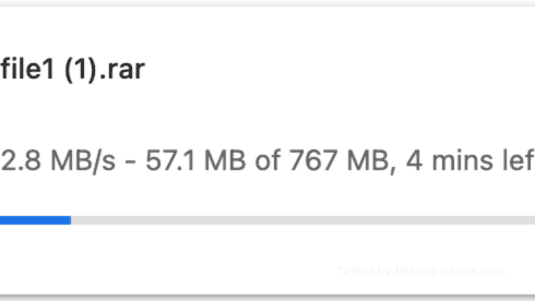 Google Chrome download bar displaying a single premium Daofile stream capped at 2.8 MB/s.
