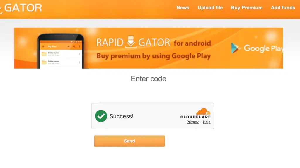 Rapidgator free download countdown timer and security captcha interface.