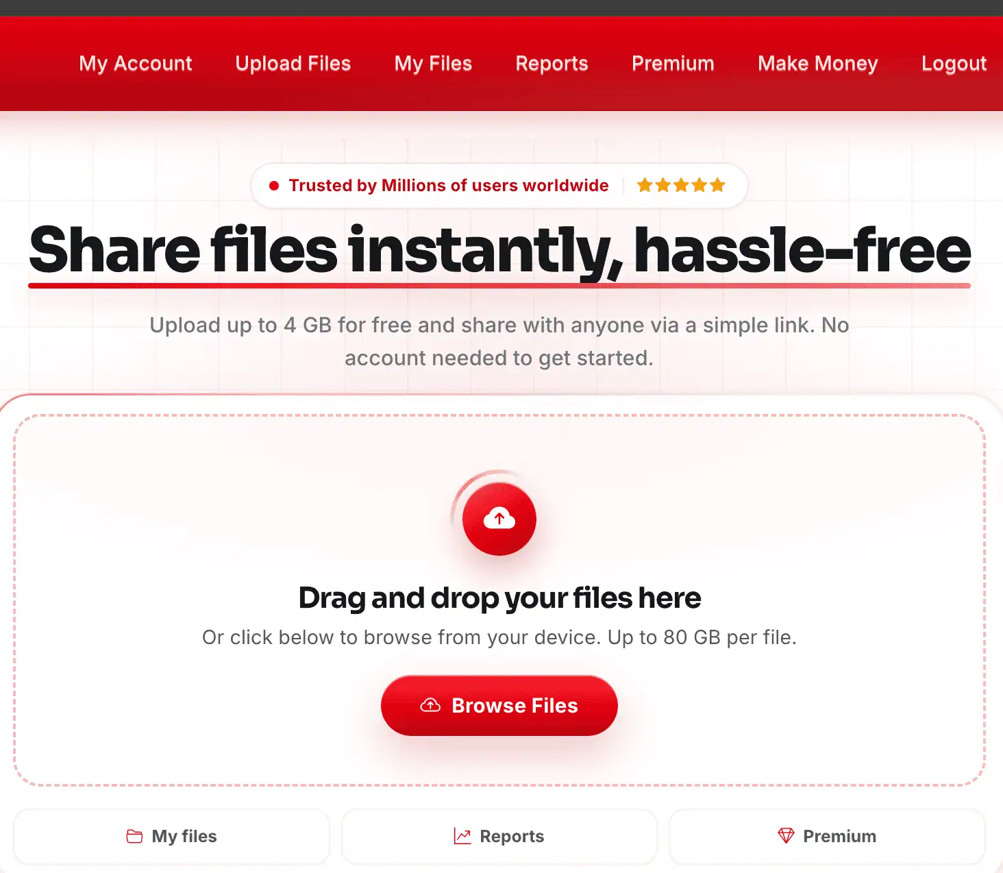 Logged-in navigation showing the Premium link.