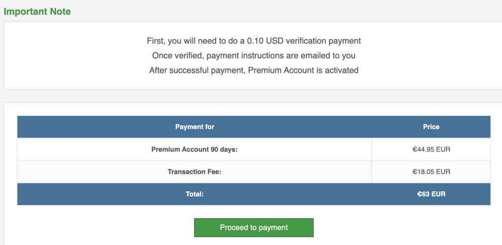 PayPal checkout showing the EUR 18.05 fee and EUR 63 total.